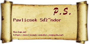 Pavlicsek Sándor névjegykártya